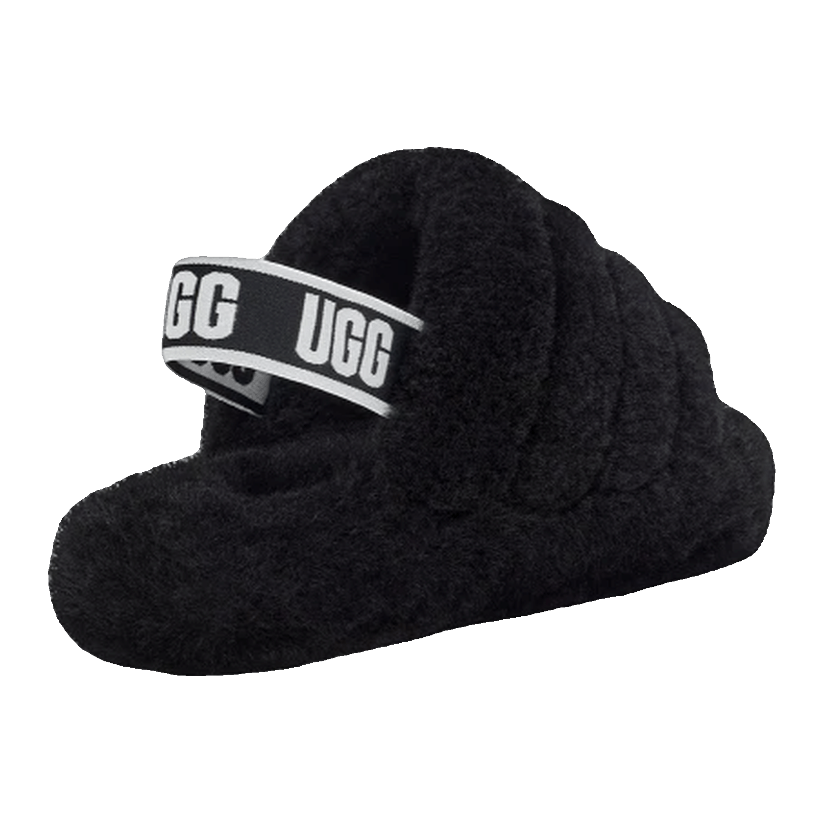 UGG Fluff Yeah Slide Black (Kids) Back
