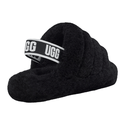 UGG Fluff Yeah Slide Black (Kids) Back