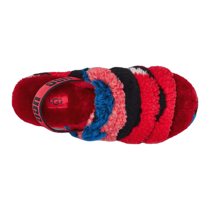 UGG Fluff Yeah Slide Cali Collage Red (W) Oben