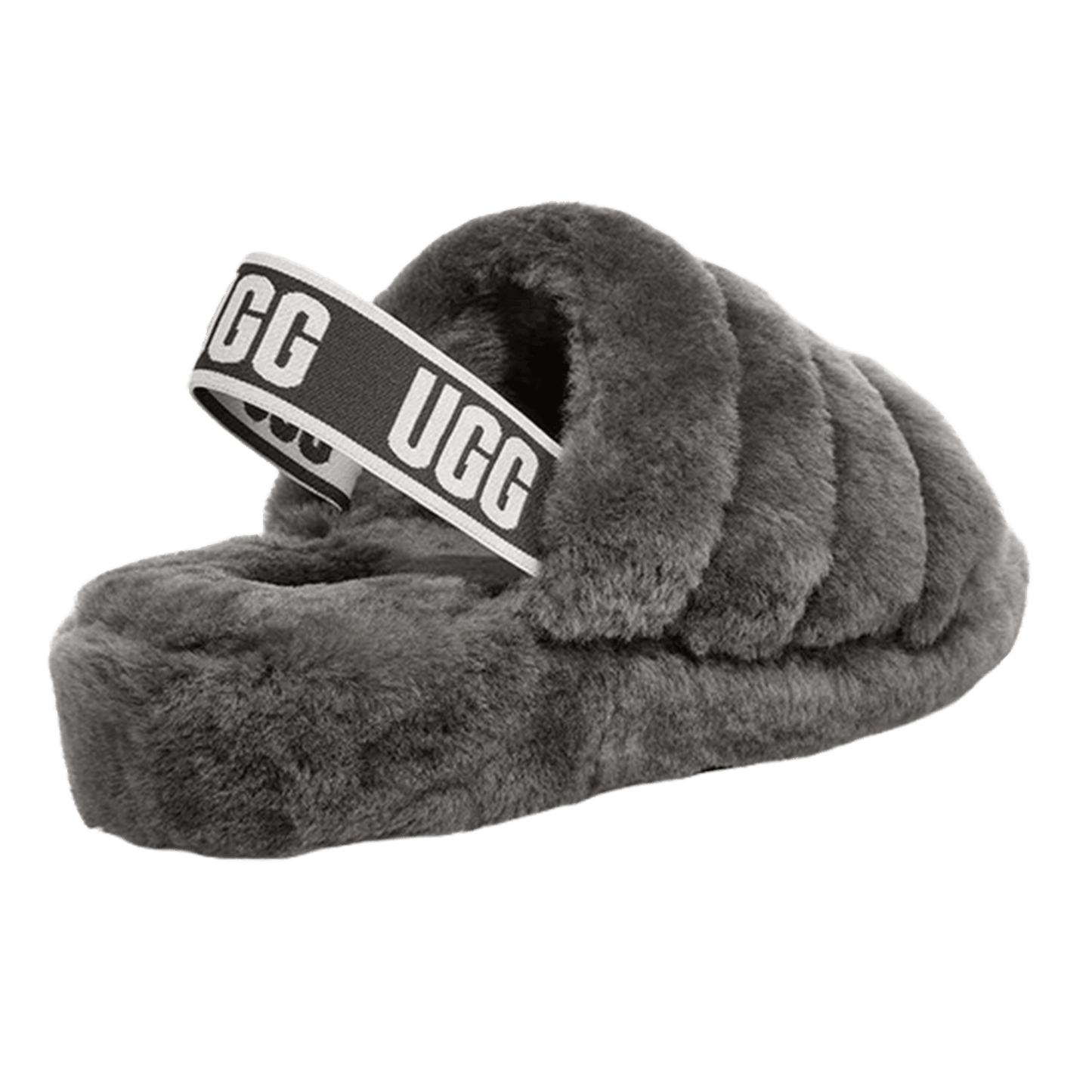 UGG Fluff Yeah Slide Charcoal (W) Back