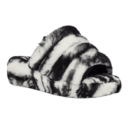 UGG Fluff Yeah Slide Marble Black White (W) Side