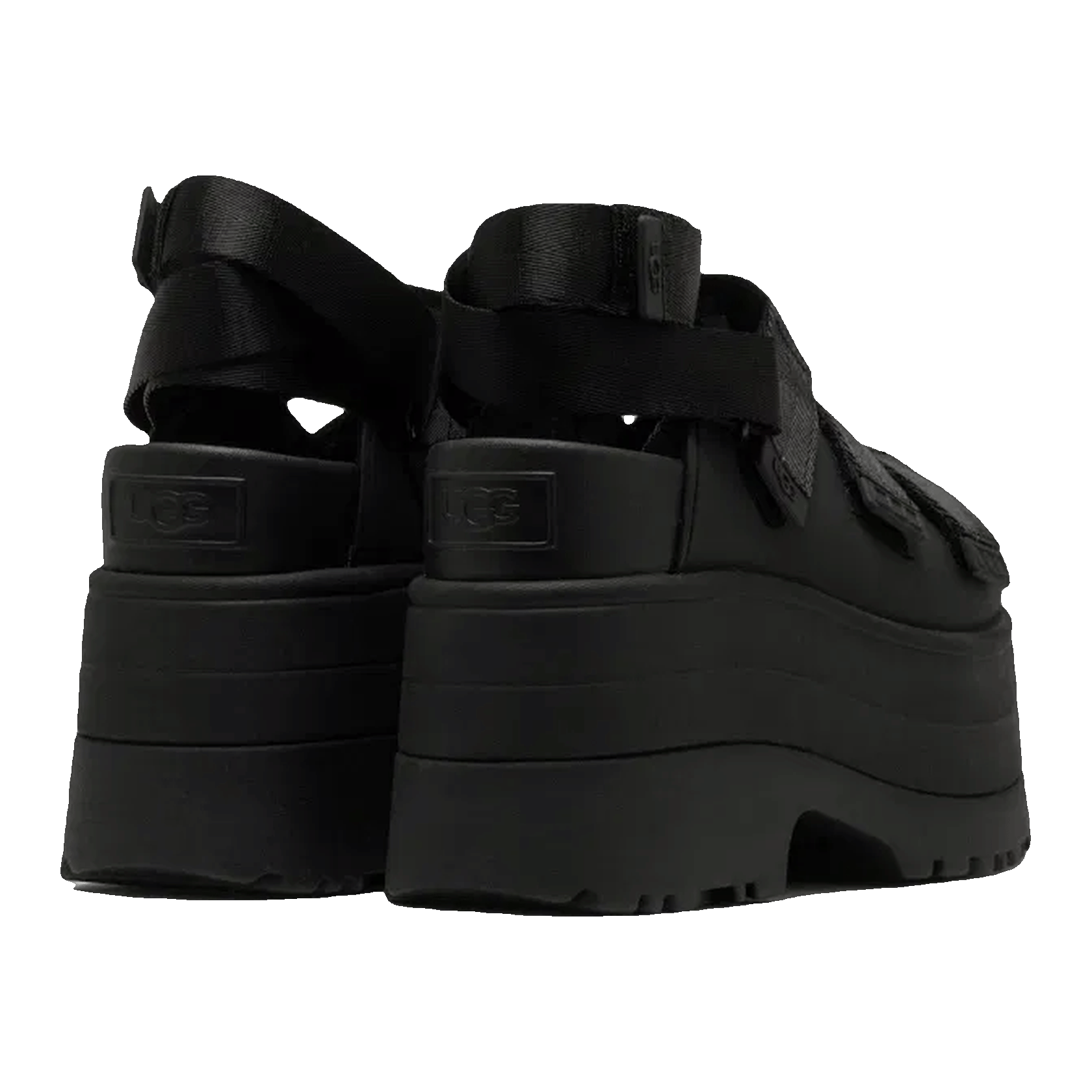 UGG GoldenRise Platform Sandals Black (W) Back