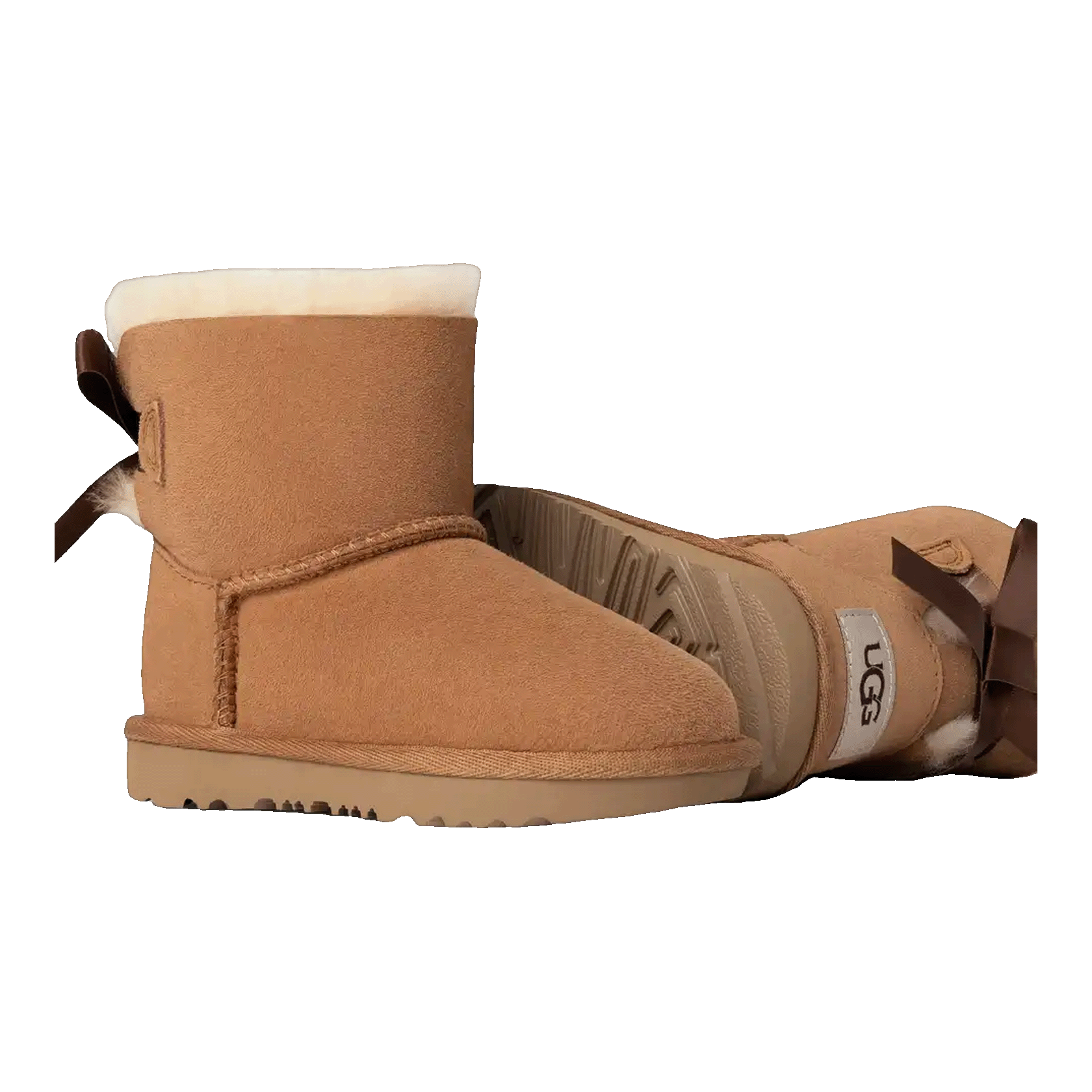 UGG Mini Bailey Bow II Boot Chestnut (Kids) Detail
