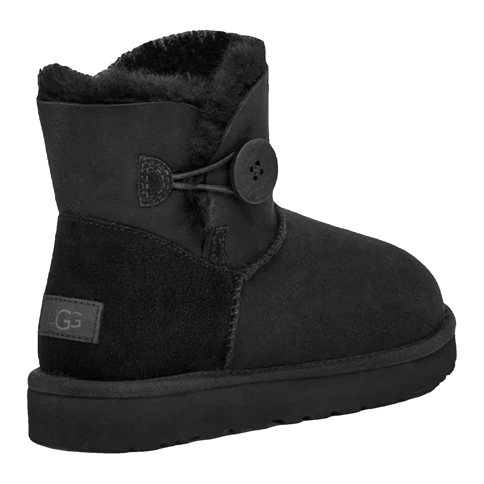 UGG Mini Bailey Button Boot Black (W) Back