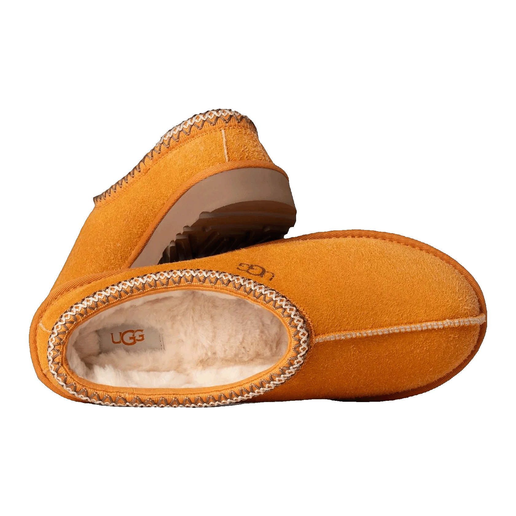 UGG Tasman Shaggy Suede Slipper Dark Apricot Oben