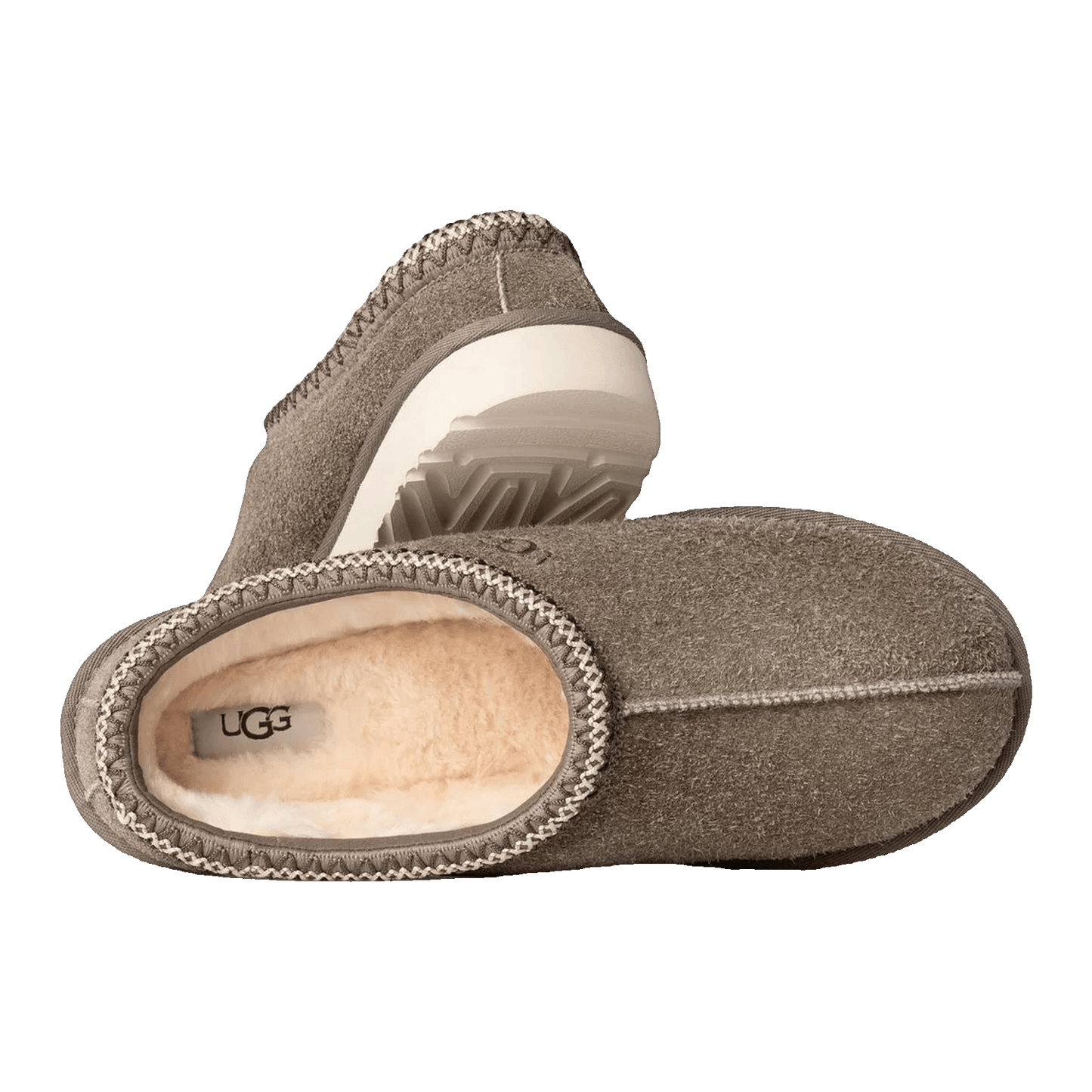 UGG Tasman Shaggy Suede Slipper Smoke Plume Oben