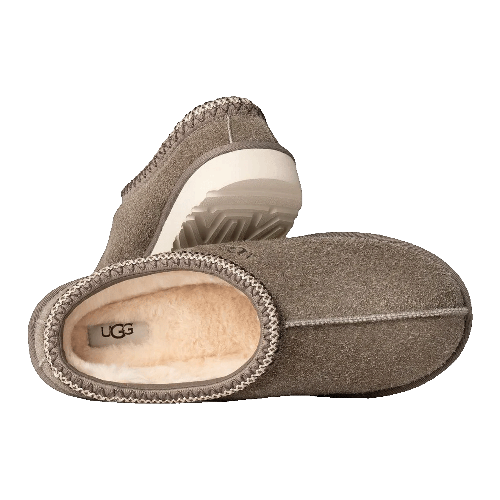 UGG Tasman Shaggy Suede Slipper Smoke Plume Oben