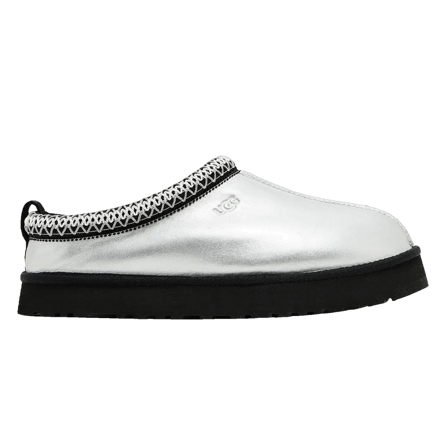 UGG Tazz Leather Slipper Silver Metallic (Kids)