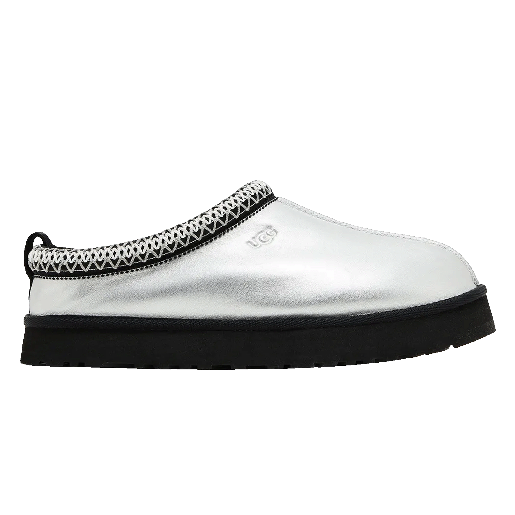 UGG Tazz Leather Slipper Silver Metallic (Kids)