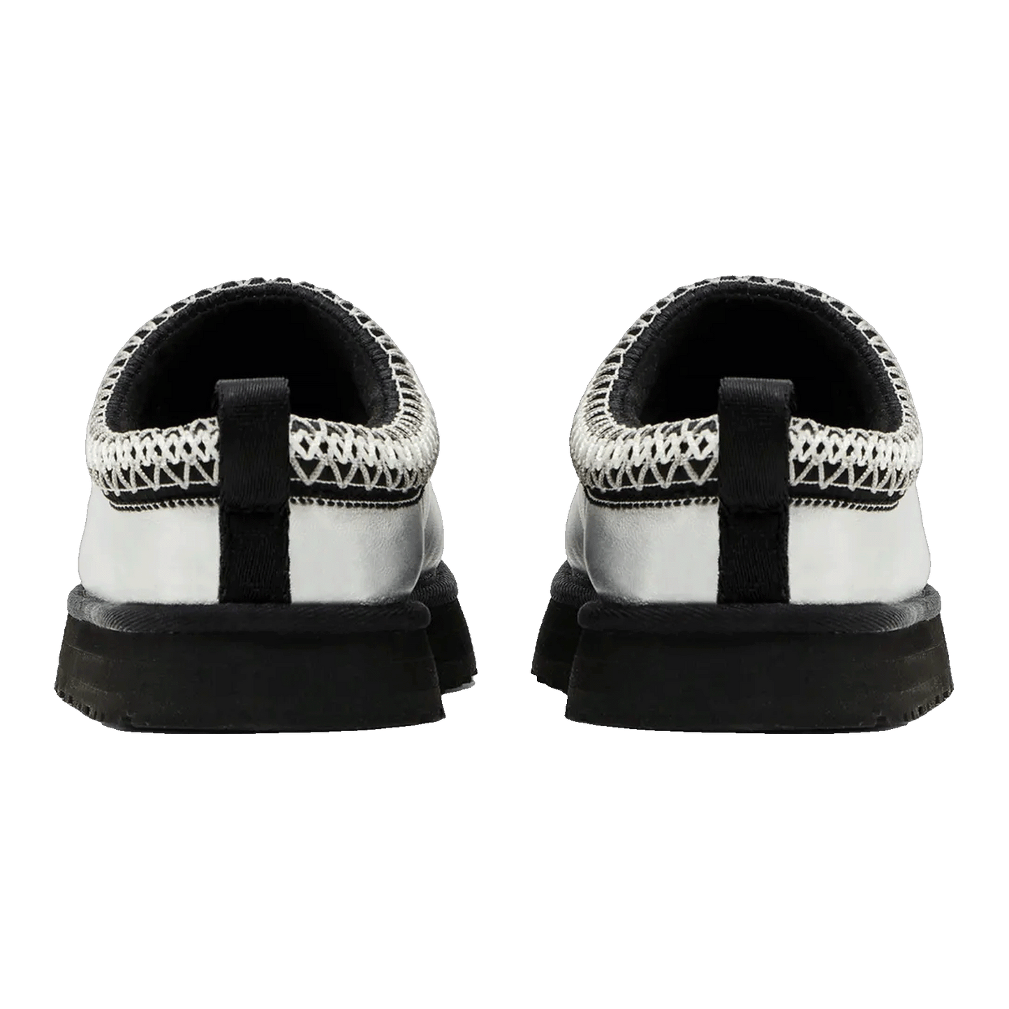 UGG Tazz Leather Slipper Silver Metallic (Kids) Back