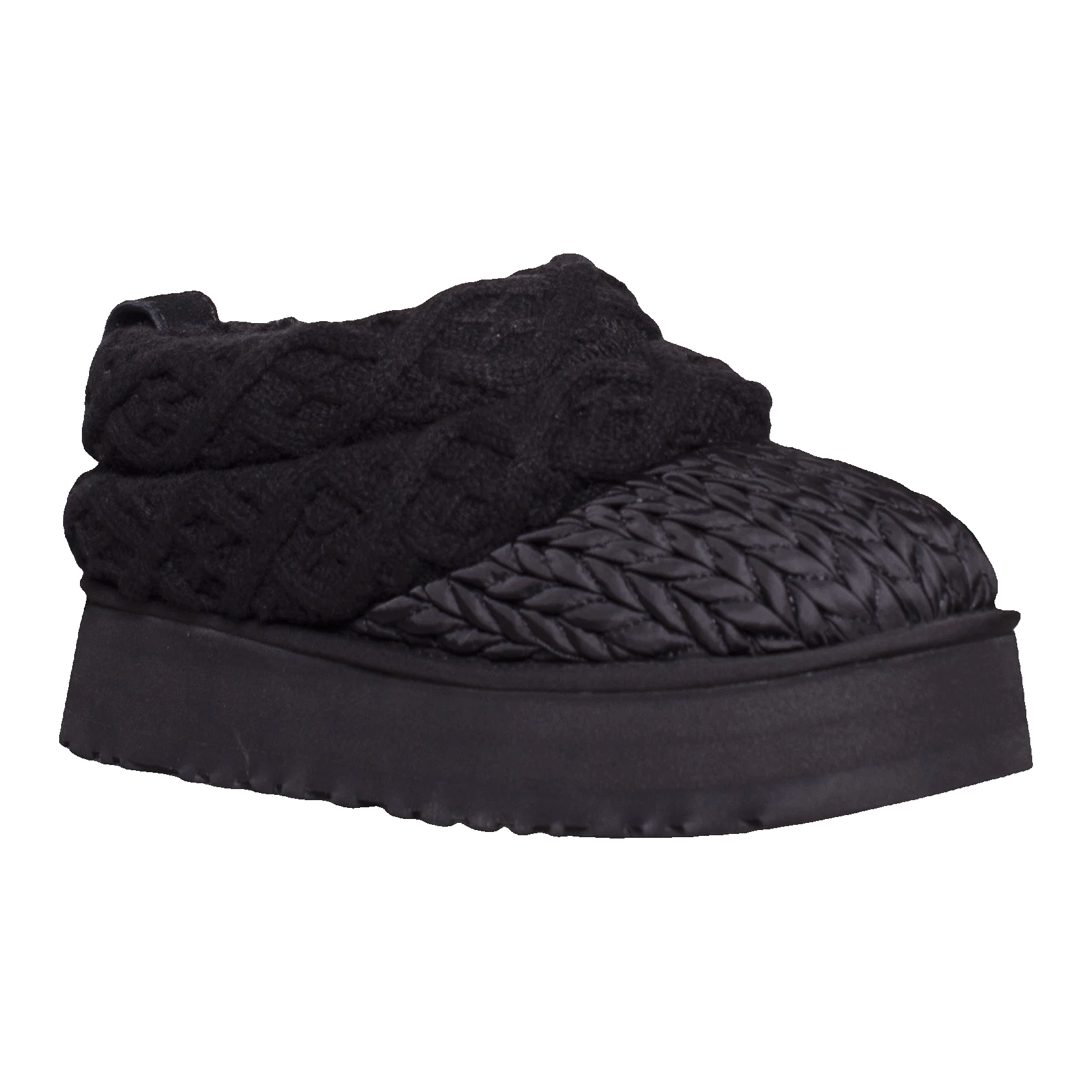 UGG Tazz Villa Knit Slipper Black (W) Side
